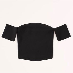 Black off-the-shoulder crop top
